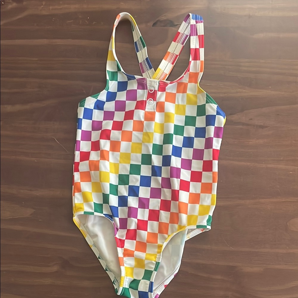 Old Navy Red and Pink One Piece Swimsuit Vibrant Design